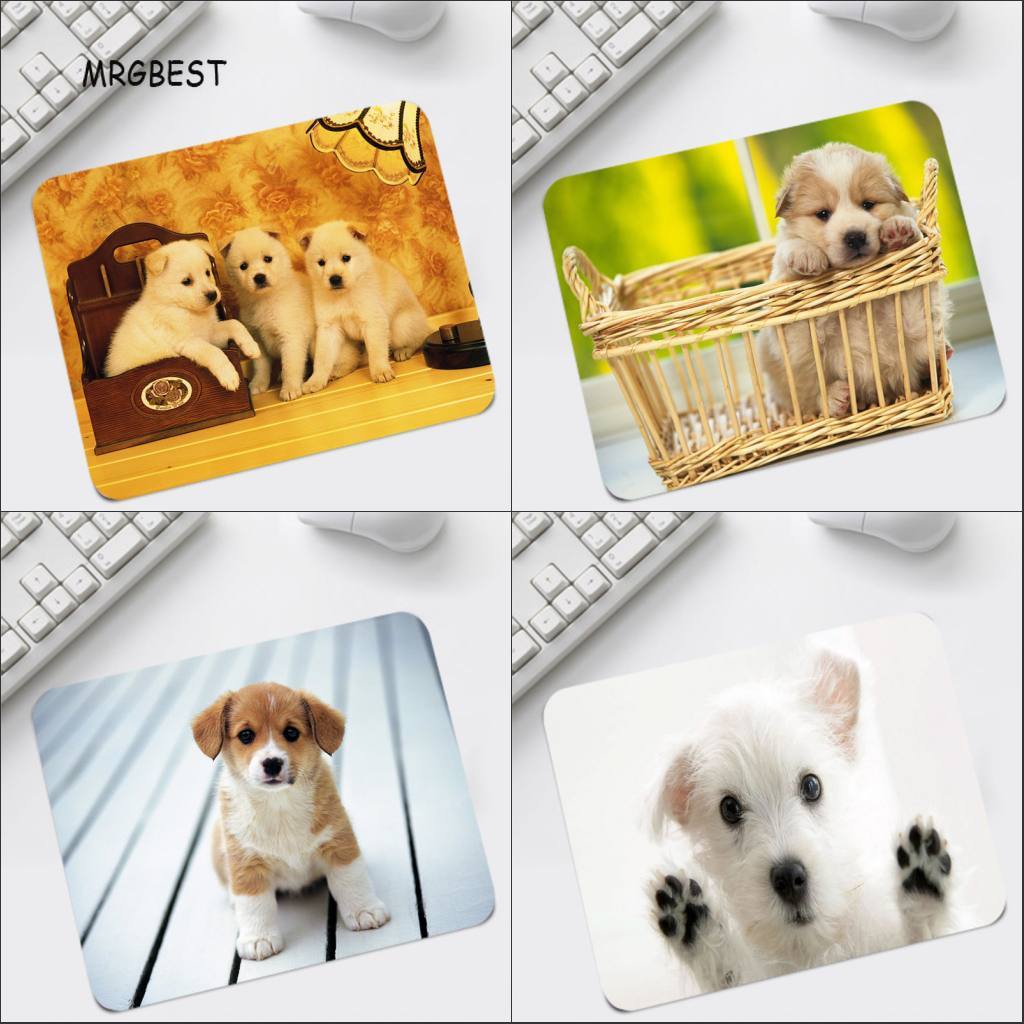 Cute Puppy Printed Mats Mice Pads Natural Rubber Mouse Pad No Locking Edge Big Small Size 22x18cm for Desk Pad Mice Mats