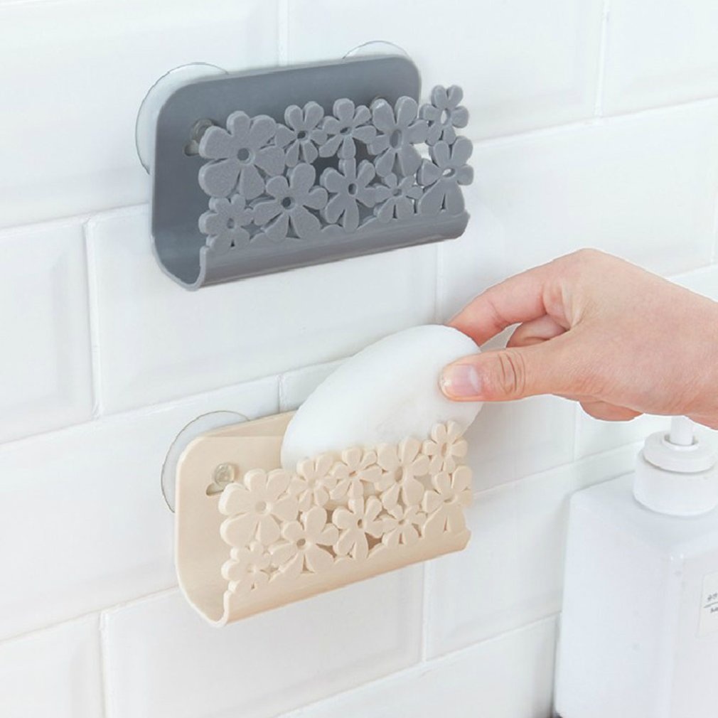 Bathroom soap rack sink hollow shelf kitchen scouring pad drain rack Home suction cup storage rack without drilling