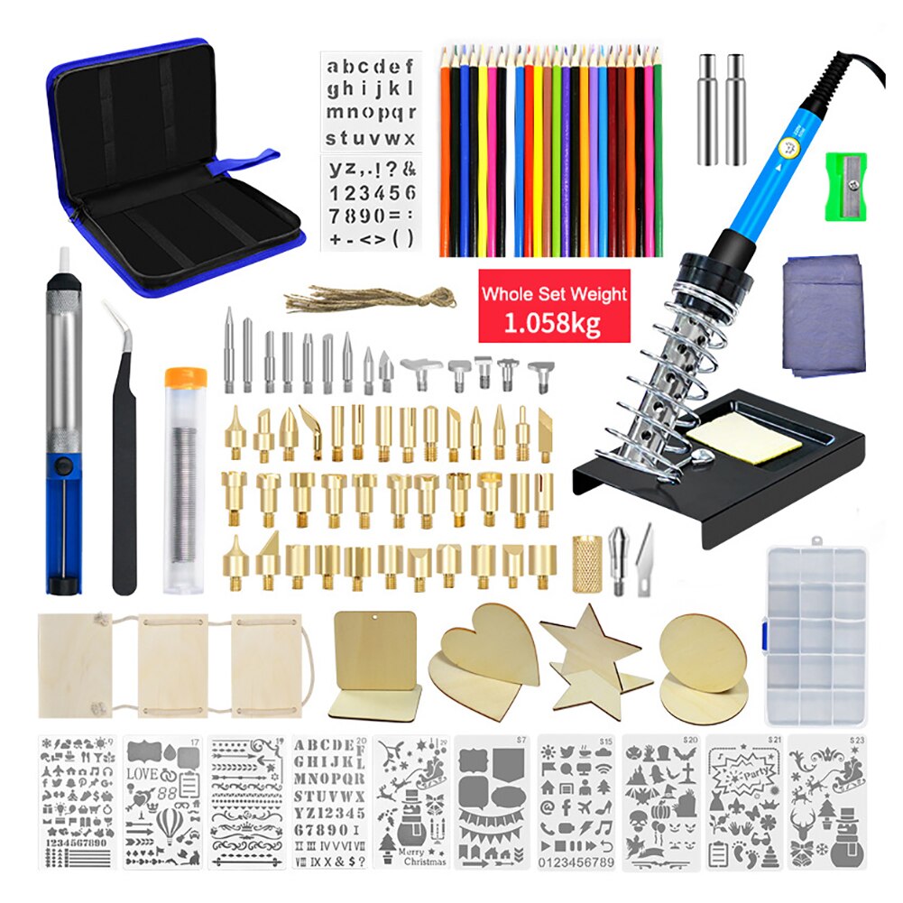 Wood Burning Kit 130 Pcs Soldering Pyrography Pen 60W With Adjustable Control Temperature Wood Burning Tool For Emboss Carving