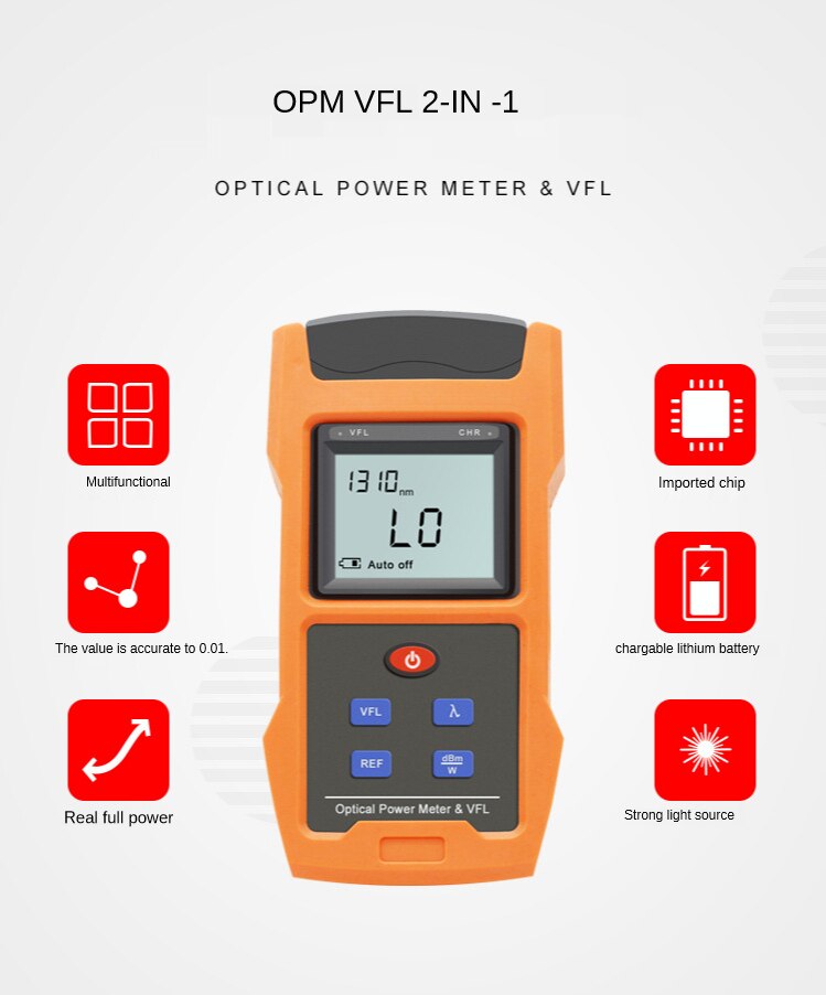 TL563 2-in-1 multifunctional optical power meter OPM visual fault locator fiber optic tester 5km 10km VFL