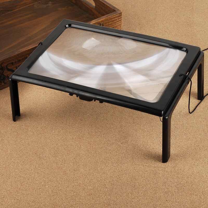 Full page desk top magnifier, old man reading magnifying glass, LED lamp, old man, elder brother, reading