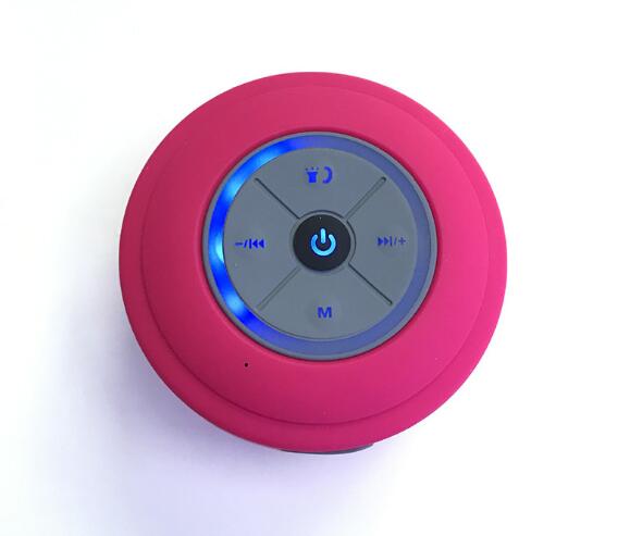Q9 Portable Subwoofer Shower Bluetooth Speaker Hands Free TF Card Waterproof Music Speakers For Car Handsfree Call Suction Mic: Pink
