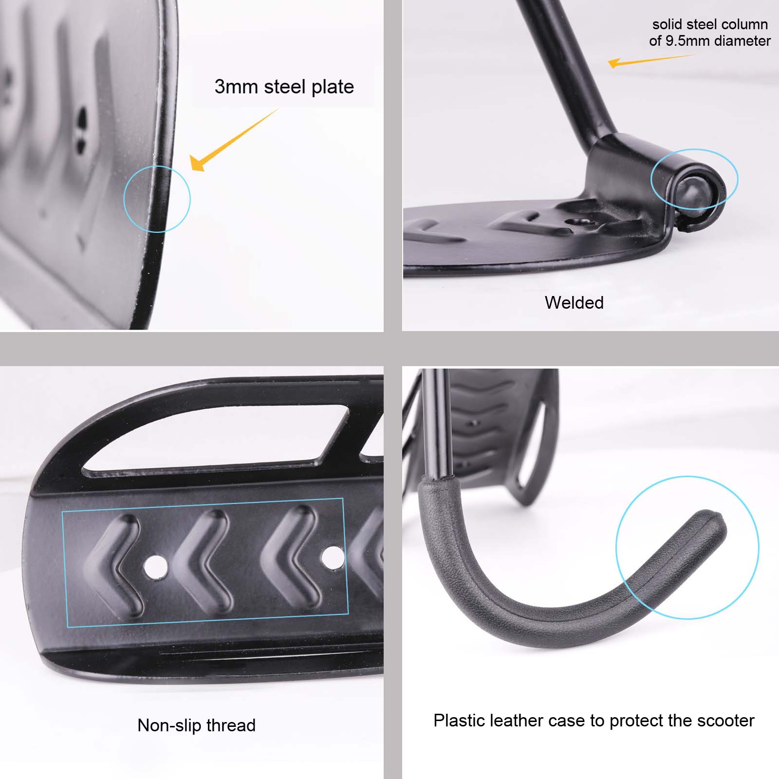 Electric Scooter Wall Mounted Bracket Wall Mounted Storage Rack Manual Wall Hanging Wall Holder Hanger Stand Storage Hook