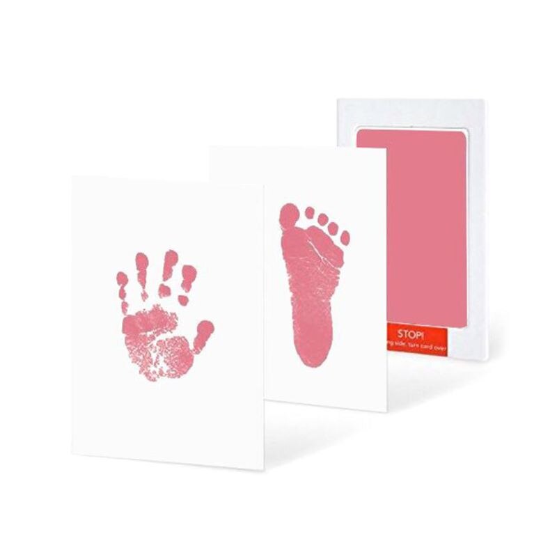 Kits de almohadillas de tinta para huella de bebé, huella de perro o gato, recuerdo seguro, no tóxico,: Rosa
