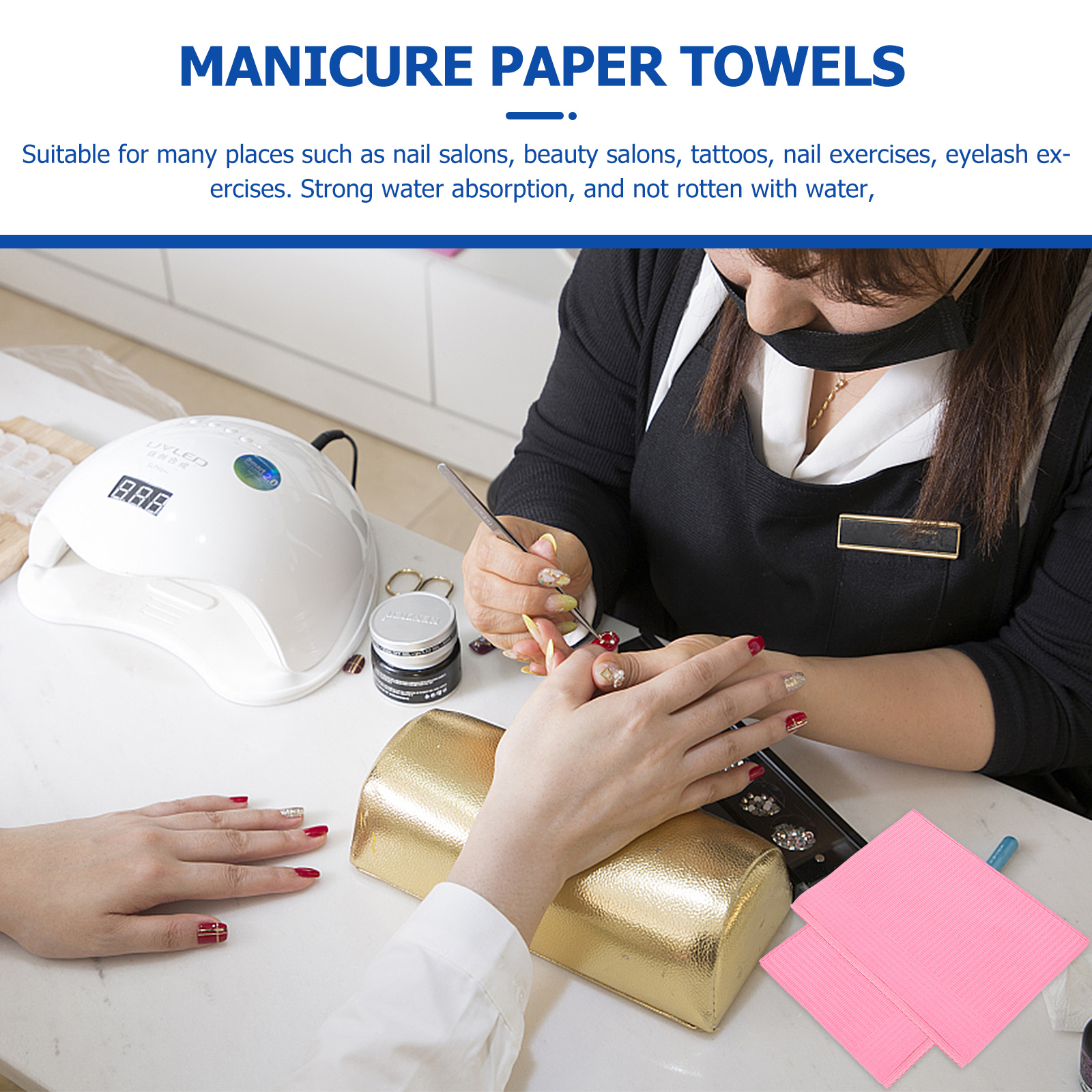125pcs Disposable Table Mat Manicure Paper Towels Salon Disposable Desk Pad