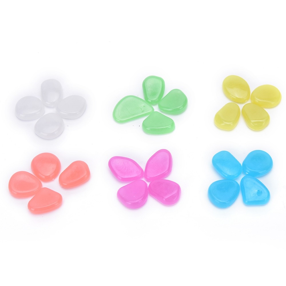 50Pcs/lot Luminous Aquarium Fish Tank Decoration Stone Glow In The Dark Stones Green Ornaments Garden Outdoor Pebble Rocks