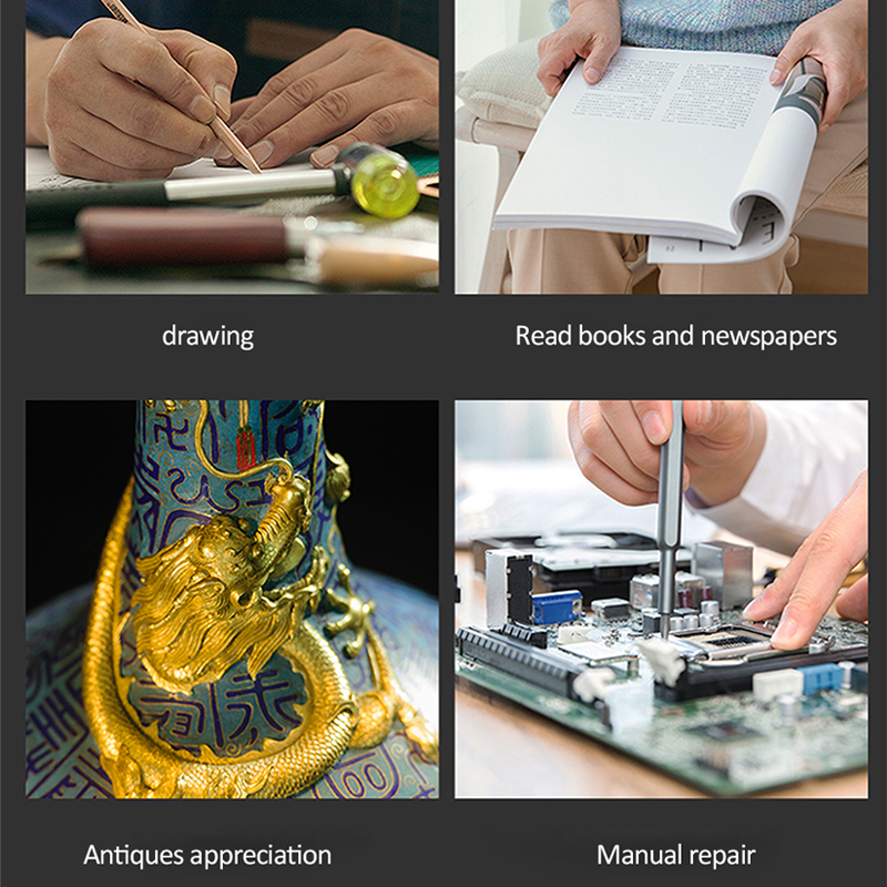 4X Magnifying Glass Lens Foldable Pocket Handheld Microscope Reading Jewelry Loupe with LED Light Illuminated Magnifiers 1/2/3pc