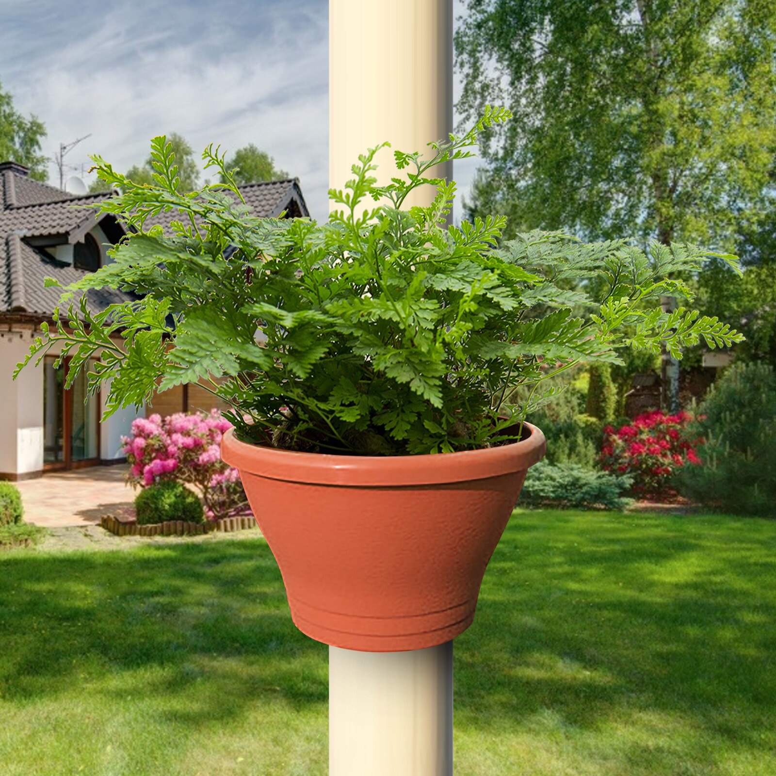 Unique Gutter Downspout Garden Flower Pot Drain Pipe Flower Plant Pots Tubs Drain Pipe Garden Planters Hung On The Balcon #TD