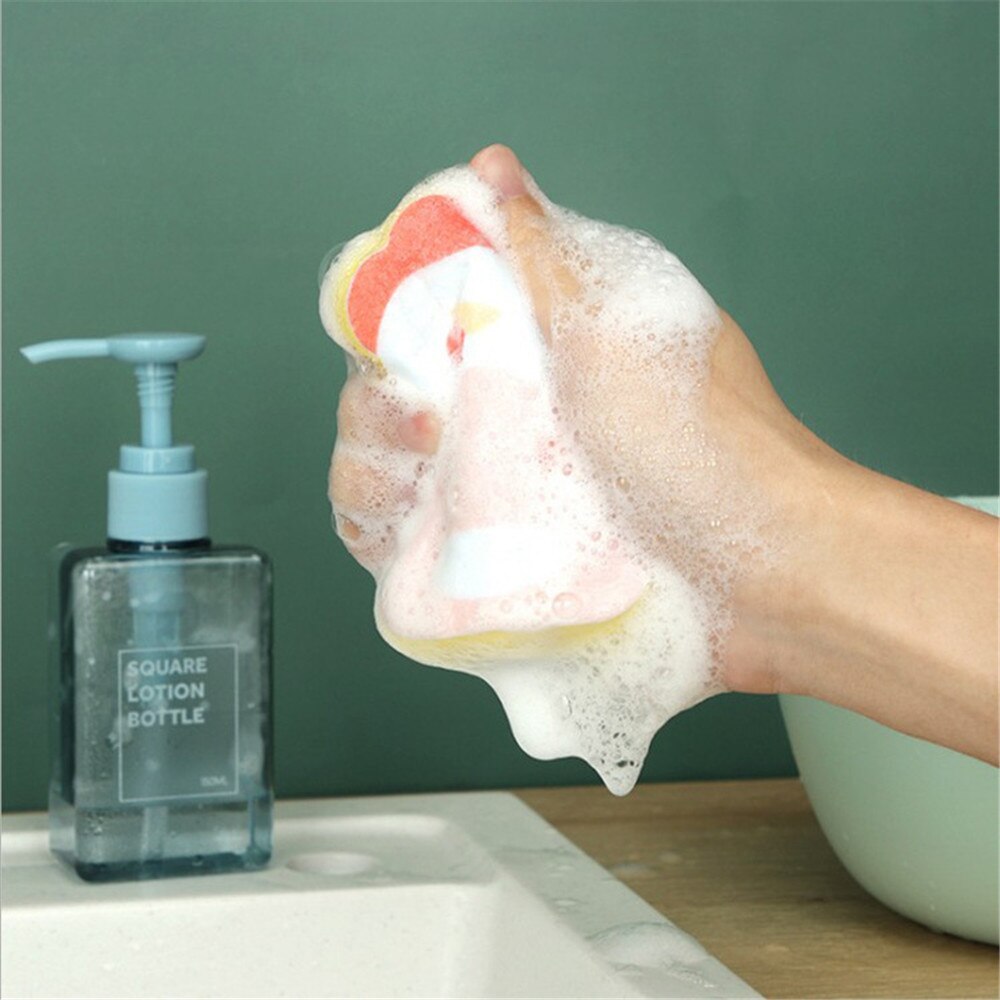 Animales de dibujos animados esponja gruesa creativa fuerte descontaminación plato paño de lavado Limpiador de cocina esponjas estropajo 1 pieza