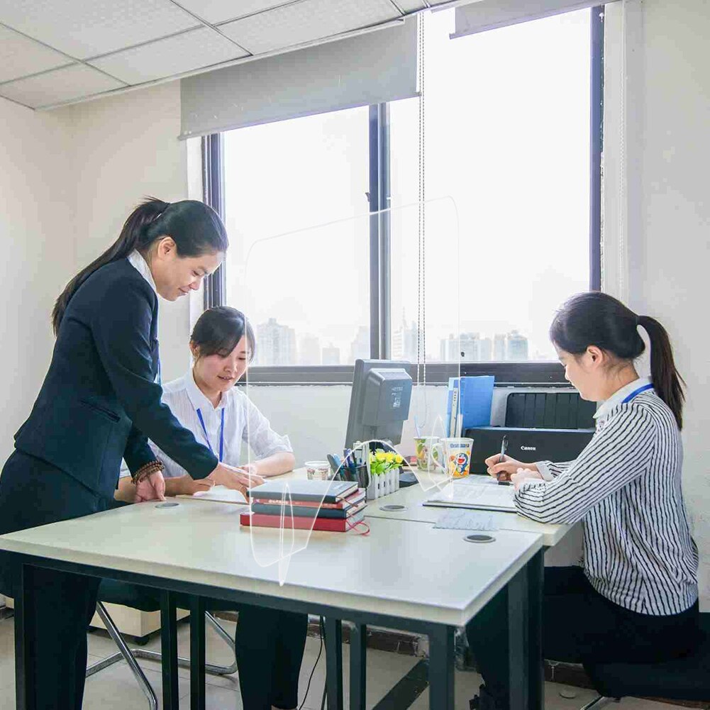 Reception Window Shop Counter Sneeze Guard Divider Acrylic Barrier Shield Plate