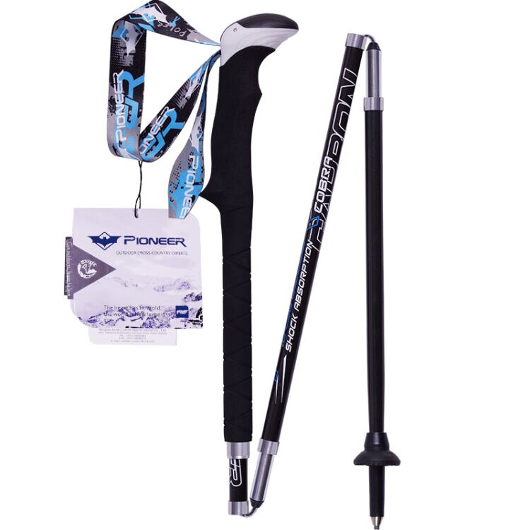1pcs ski poles foldable crutch bastones Trekking Pole carbon nordic walking sticks walking pole alpenstock trekking