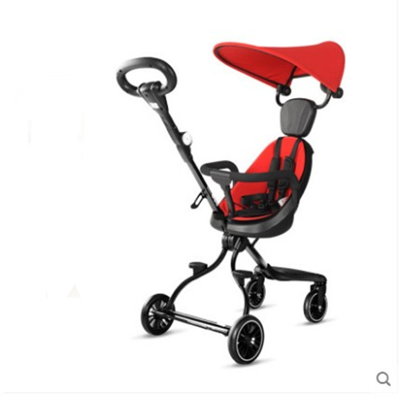 Poussette pliable pour bébé à lumière assise, poussette de paysage haute
