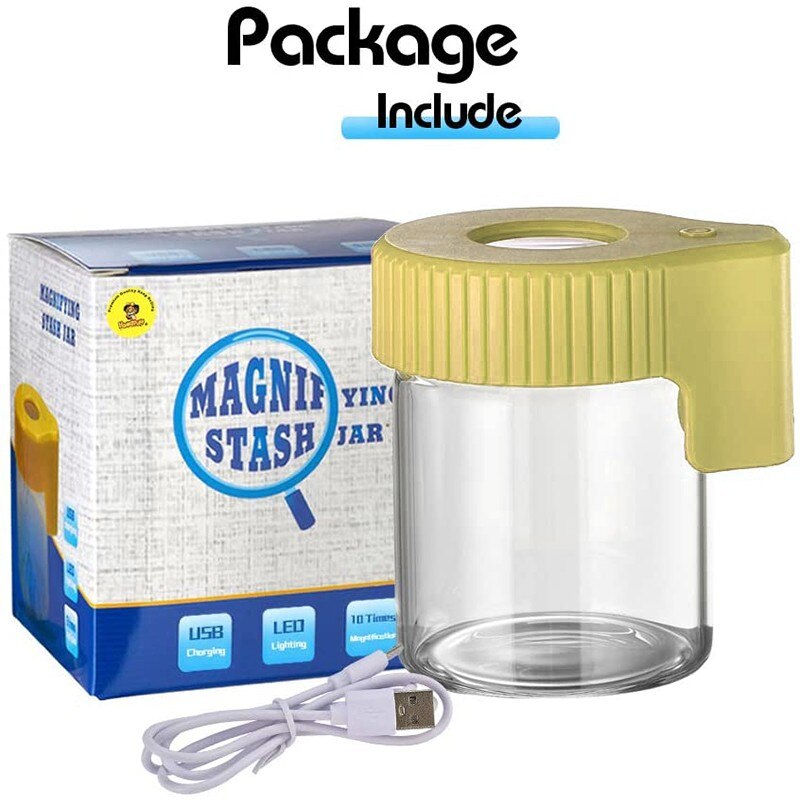 LED glass luminous jar, transparent frosted storage box, storage tank: Yellow