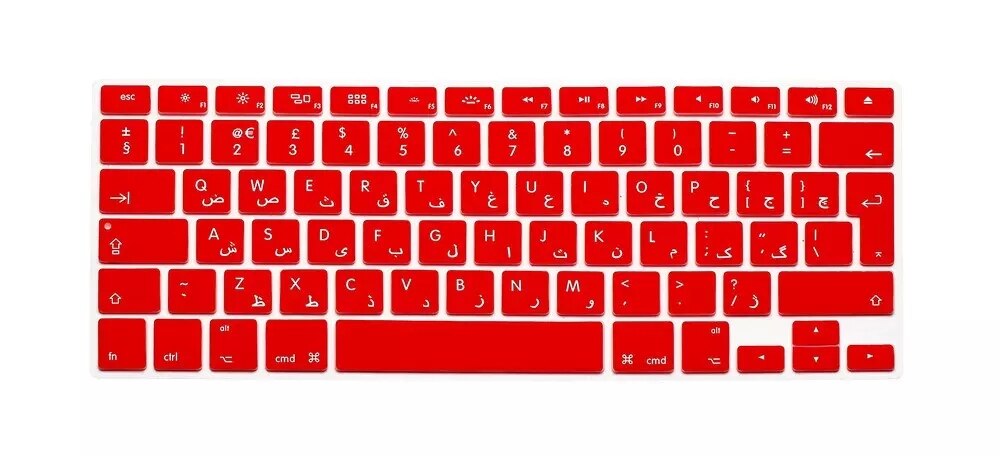 Silicone arabe lettre clavier couverture pour Macbook Air Pro Retina 13 15 17 protecteur pour Mac livre clavier arabe EU: Red