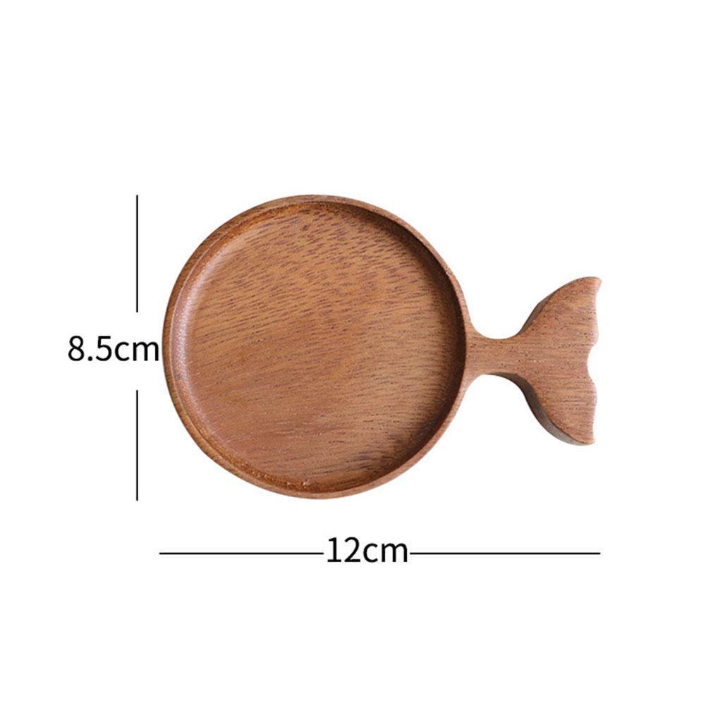 Holz Untertasse Akazie Holz Fisch Kreative Japanischen retro Hand bemalt Geschirr Tauchen Soße Platte Gewürz Gericht Nachtisch Tablett