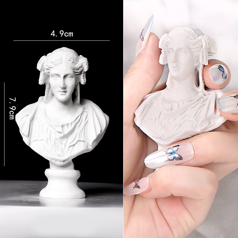 Mini estatua artística para decoración de uñas, herramientas de accesorios para fotos de uñas, herramienta de fotografía de exhibición de puntas de esmalte de uñas de gel: Gris oscuro
