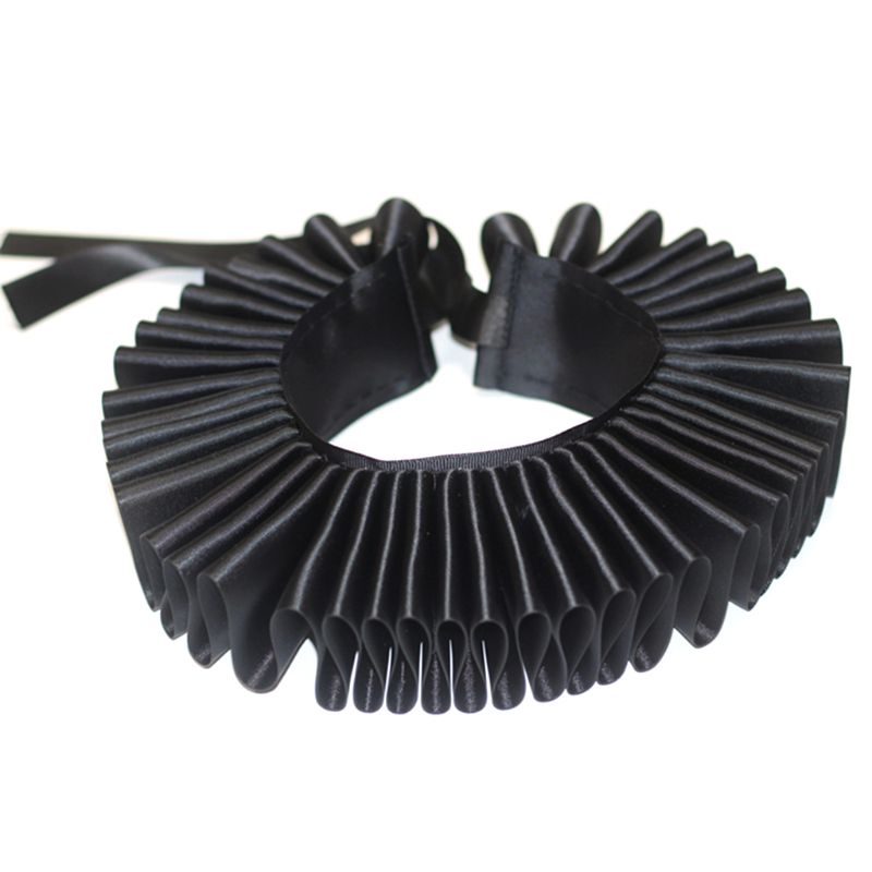Womens Victorian Renaissance Ruffled Neck Collar Satin Clown Cosplay Choker Costume Accessory: 1
