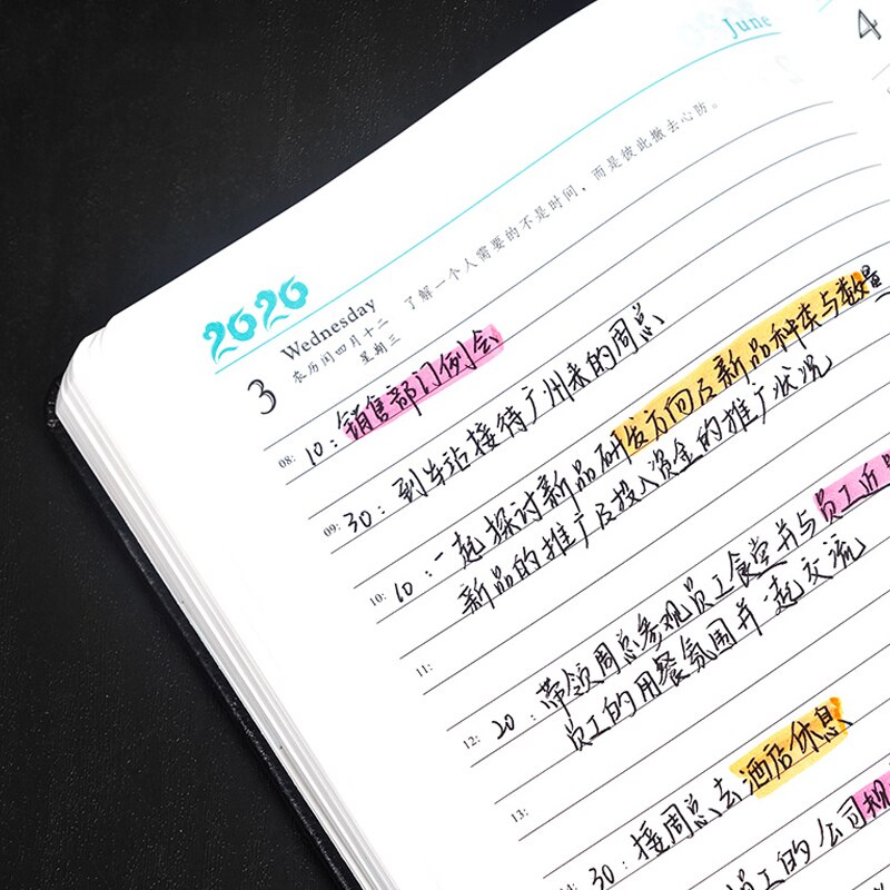 Planner Notebook 365 Days Plan Note Book Monthly Weekly Schedule Writing Book KQS8