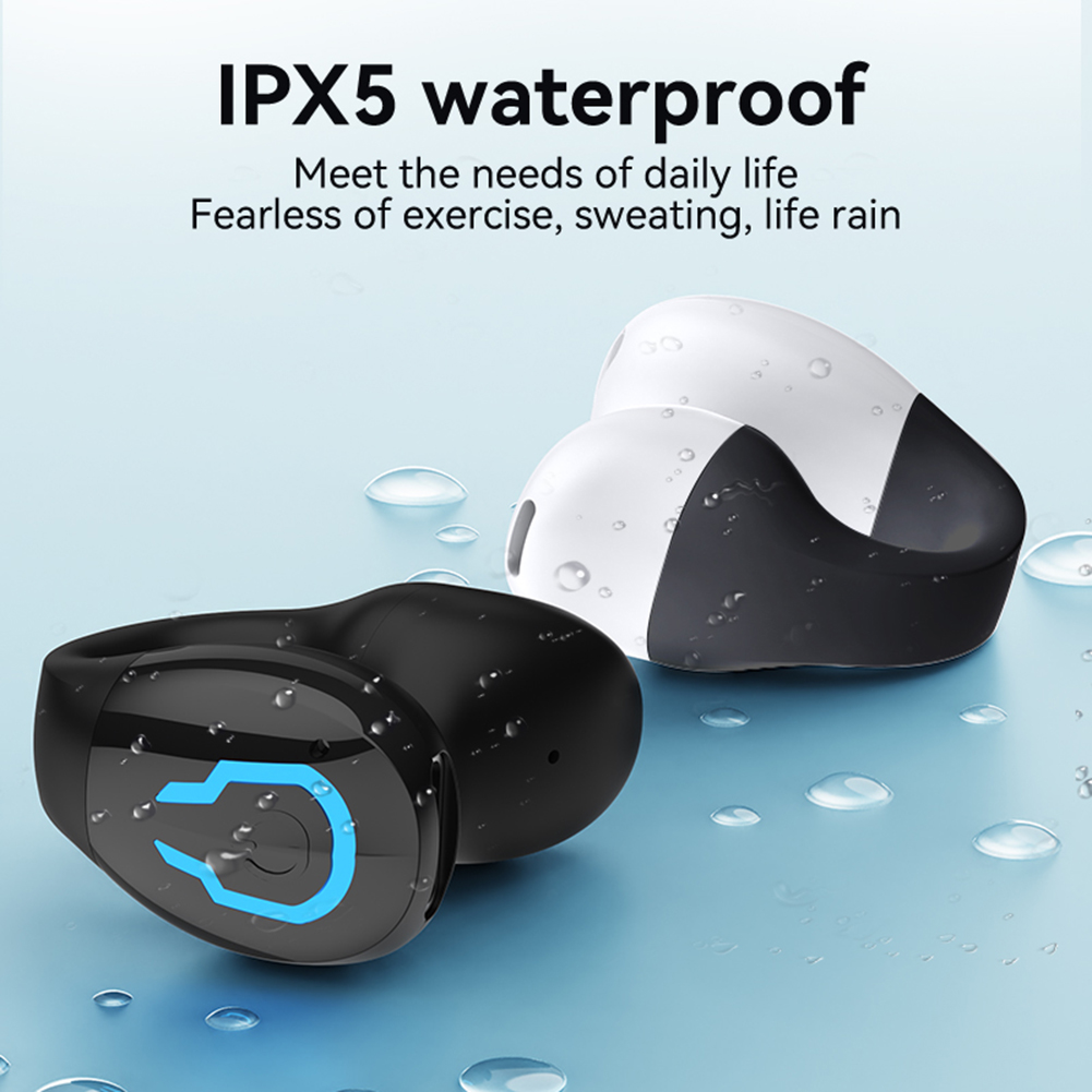 Open Ear Clip Headphone Bluetooth-Compatible 5.4 Single Sports Headset Waterproof Sport Earphones for Workouts and Running