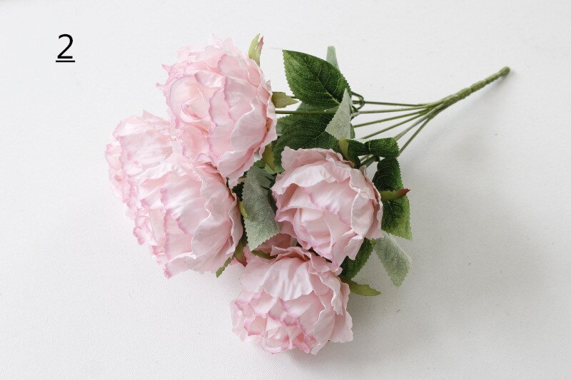 Kunstmatige Boeket Peony Rose Zijde Bruid Boeket Decor Bruiloft Slaapkamer Thuis Bloem Muur Materialen Valentijnsdag: 2