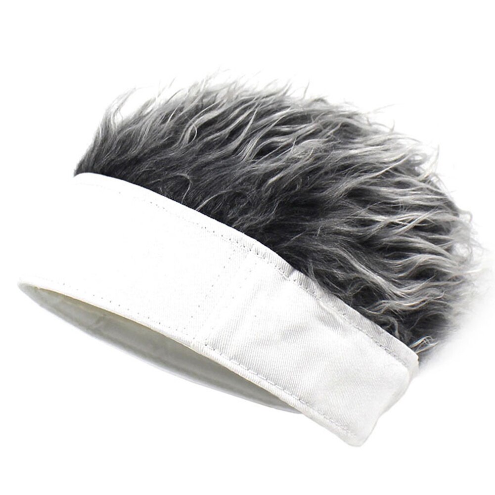 Men Women Beanie Wig Hat Fun Short Hair Caps Breathable Soft for Party Outdoor TC21: gray white