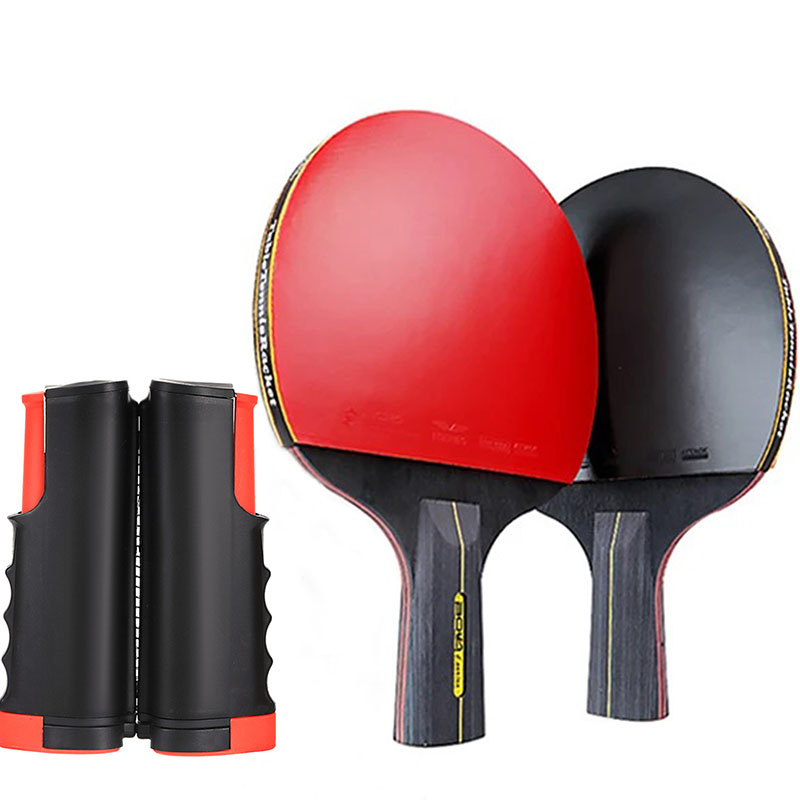 Zestaw robić tenisa stołowego 6 gwiazdek, 2 sztuki, profesjonalny zestaw rakiet robić świst ponga, rakietki z wypukłymi czopami, przenośna siatka robić tenisa stołowego z regulacją.: żółty