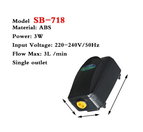 SOBO Silent Aquarium Air Pump Oxygen Pond Aerator Water Fish Tank SB-718 SB-738 3W/3.5W Authorized Dealer