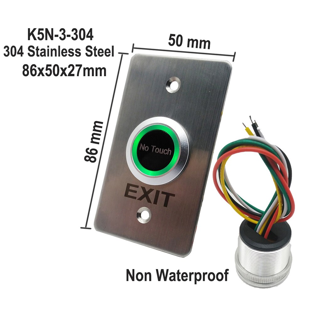 Touchless Door Access Control Release Switch IR Contactless No Touch Infrared Exit Button: K5N-3-304