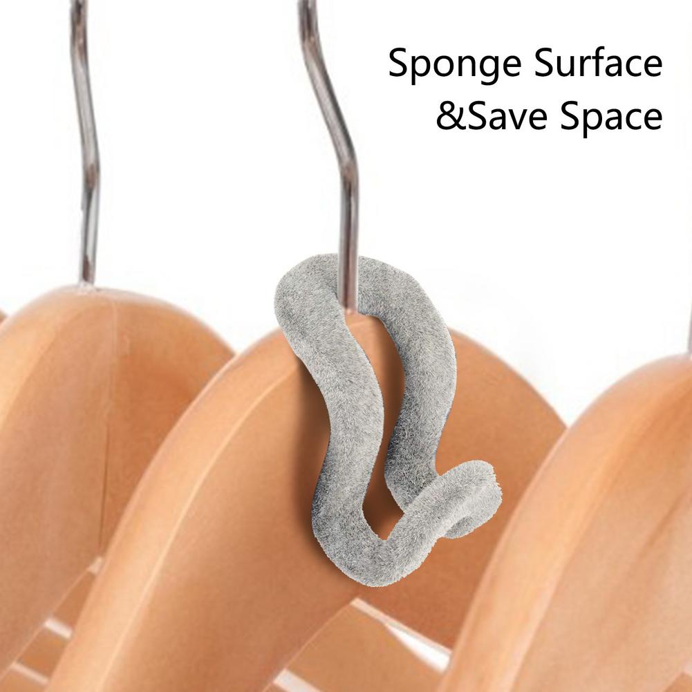 10PCS/Lot Cloth Hanger Hook Mini Flocking Clothes Hanger Easy Hook Closet Organizer Holder Save Space Non Slip Flocking Hanger