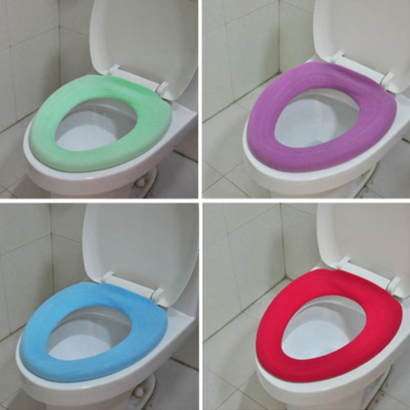 1Pcs Zachte Kussen O-Type Warm Wasbaar Closestool Protector Toilet Seat Cover Badkamer Decor Willekeurige Kleuren