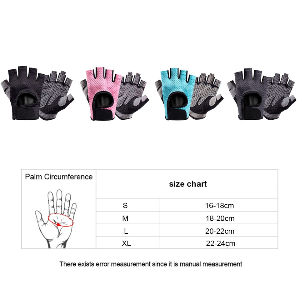 Guanti Fitness traspiranti sollevamento pesi per esercizi pesanti Sport guanti da palestra donna Body Building mezzo dito antiscivolo