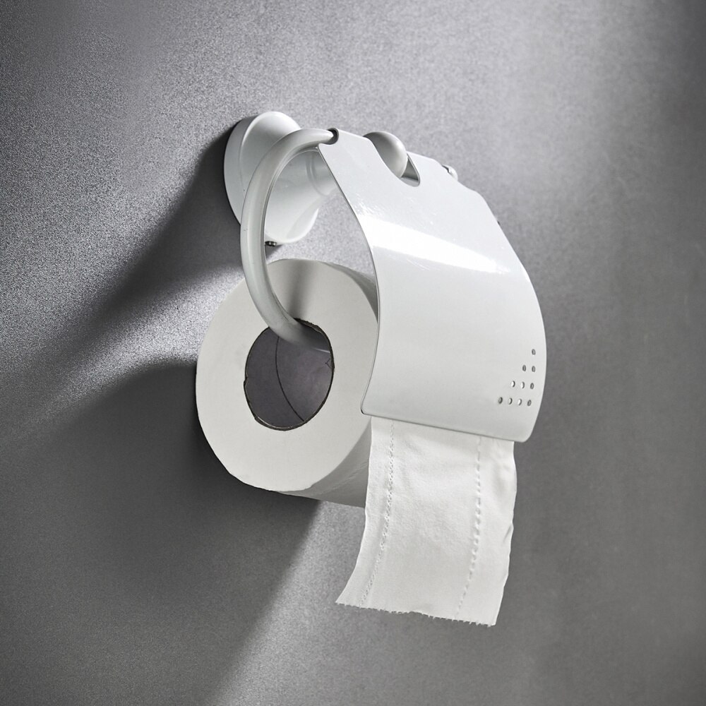 1Pc Papier Rack Wit Eenvoudige Brons Eenvoudige Draagbare Huishoudelijke Handdoek Wc Houder Accessoires Opbergrek