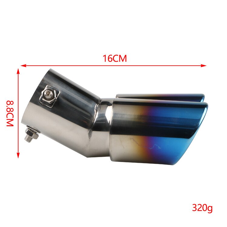 Universal Exhaust Muffler Pipe End Stainless Steel Car Round Mouth Double Pipe Tail Pipe Car Tail Throat Exhaust Pipe