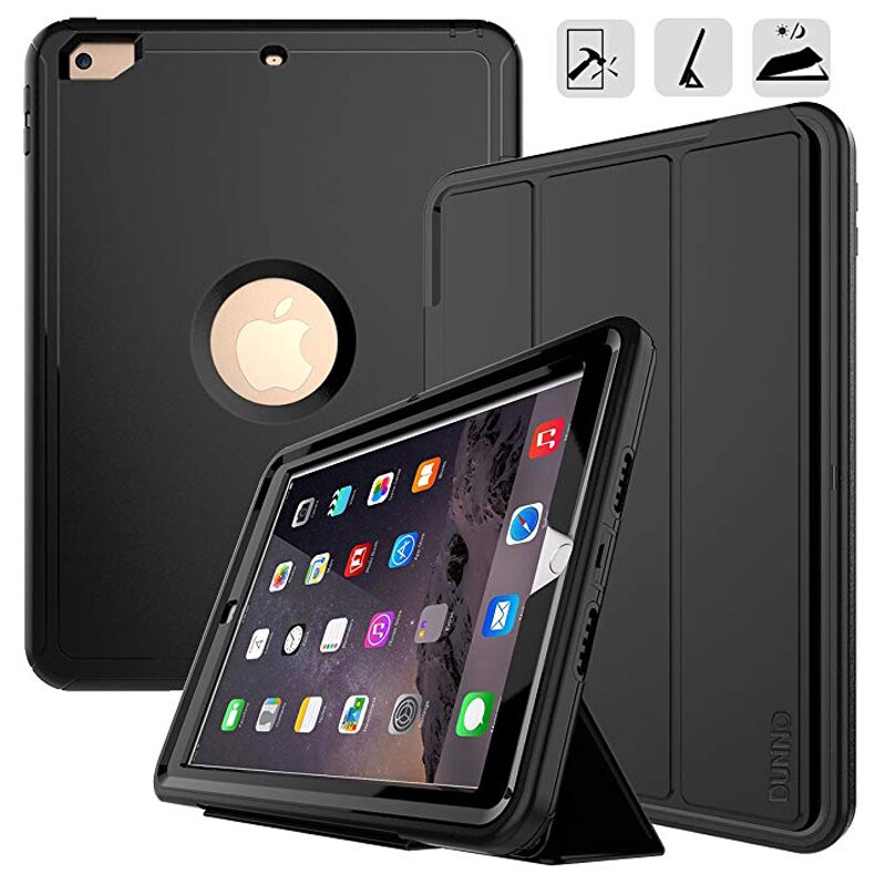 Smart etui til ipad 9.7 ipad air 2 etui cover ipad ipad 6th generation ipad 5th generation til ipad  a1822 a1893: Sort og sort