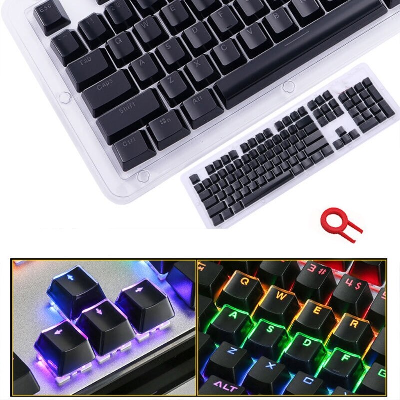 Low Profile Keycap Set for cherry MX Backlit Mechanical Keyboard Crystal Edge: CBK