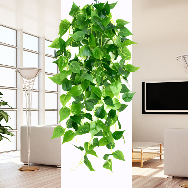 Plantas de enredaderas artificiales de 105cm, 5 tenedores, enredadera de plástico para exteriores, hiedra verde, plantas colgantes de pared, rama para el hogar, jardín, decoración de boda