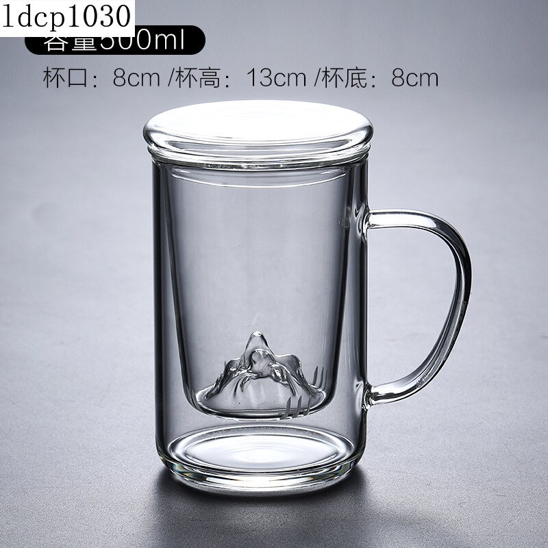 Glass Chinese Style Tea Mug With Lid Filter Coffee Cups Tea Set Mugs Beer Drink Office Mug Transparent Drinkware Glass Cups