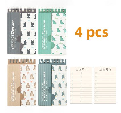 4pcs/lot School Stationery Mini Words Book Vocabulary Notebook language learning memory book small wordbook: 7