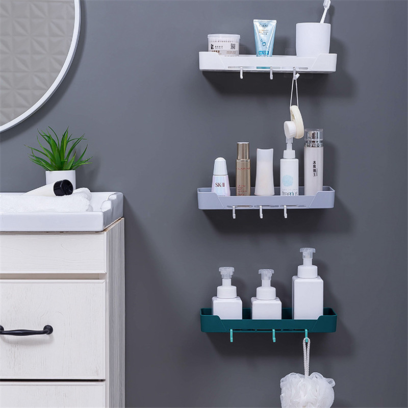 Bathroom Shower Shelf Rack Wall Mounted Shower Shelf Corner Drain Wall Mounted Stainless Steel Basket Storage Rack No Drill