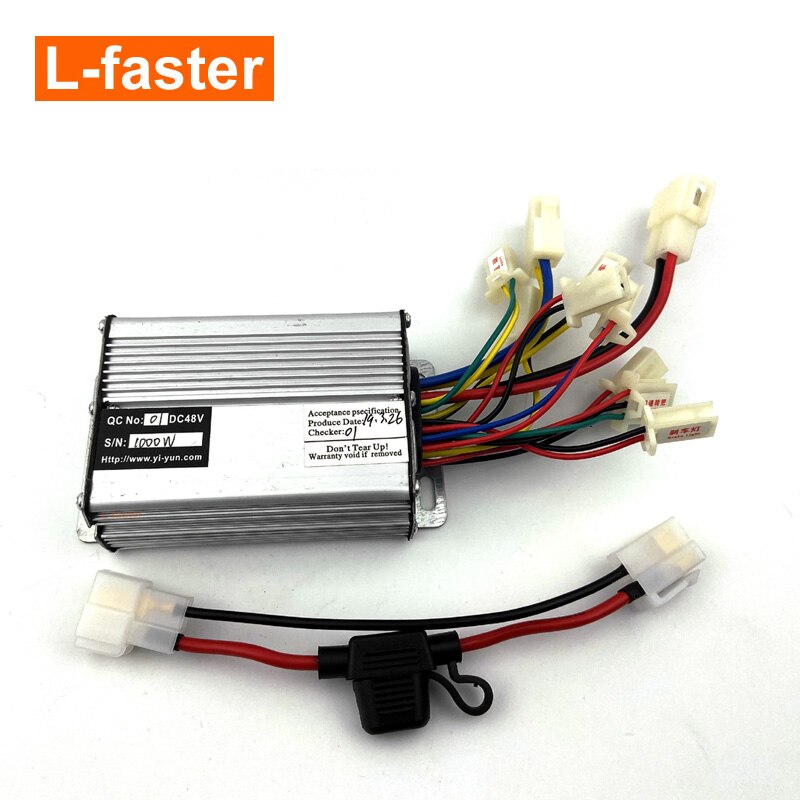 48V 1000W Elektrische Fiets Borstel Dc Motor Controller 36V MY1020 Motor Vervanging Control Box Voor Escooter Fiets: With fuse / 36V 1000W