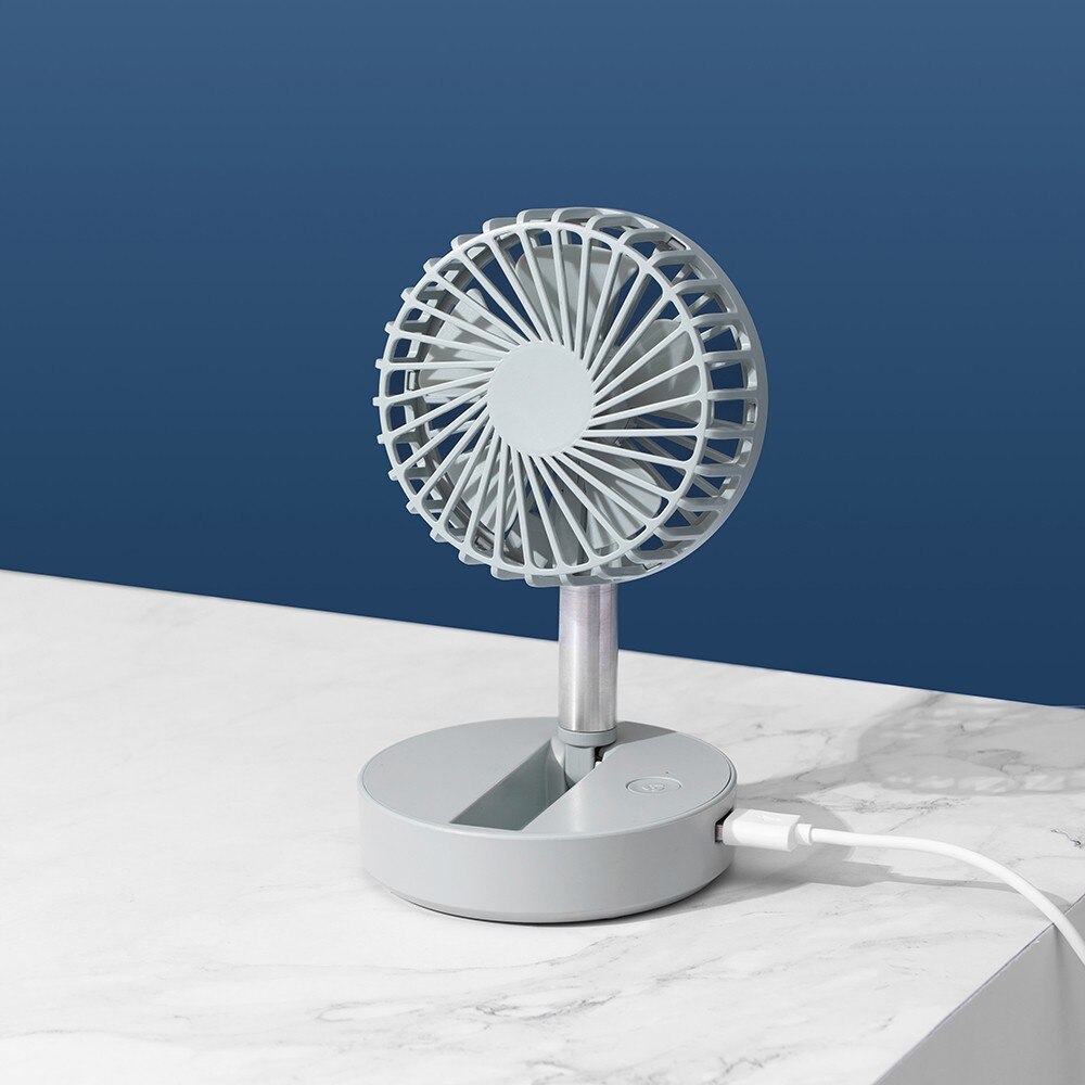 Rechargeable Desktop Folding Usb Fan With Strong Wind Outdoor Mini Mute Handheld Fans With Power Portable Electr: C