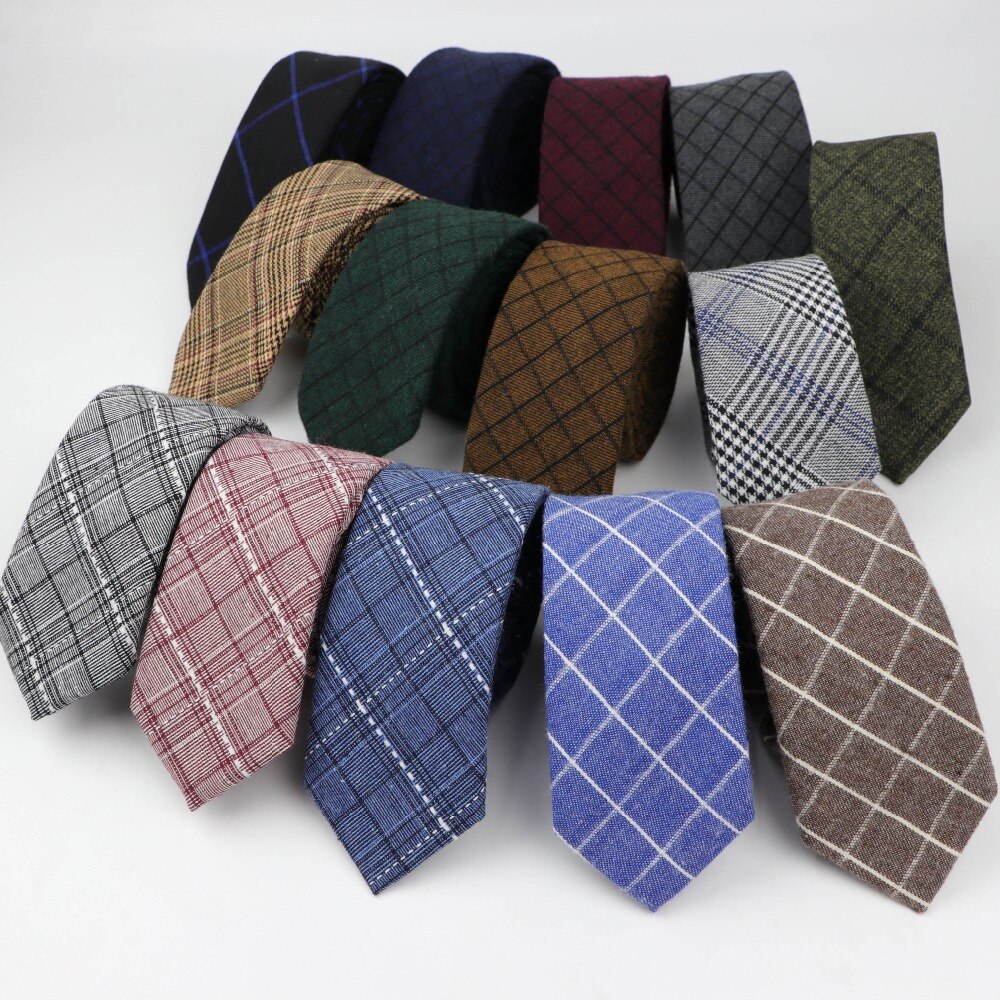 Cravate à carreaux pour hommes, cravate épaisse colorée, costume décontracté, nœuds papillon, coton Slim