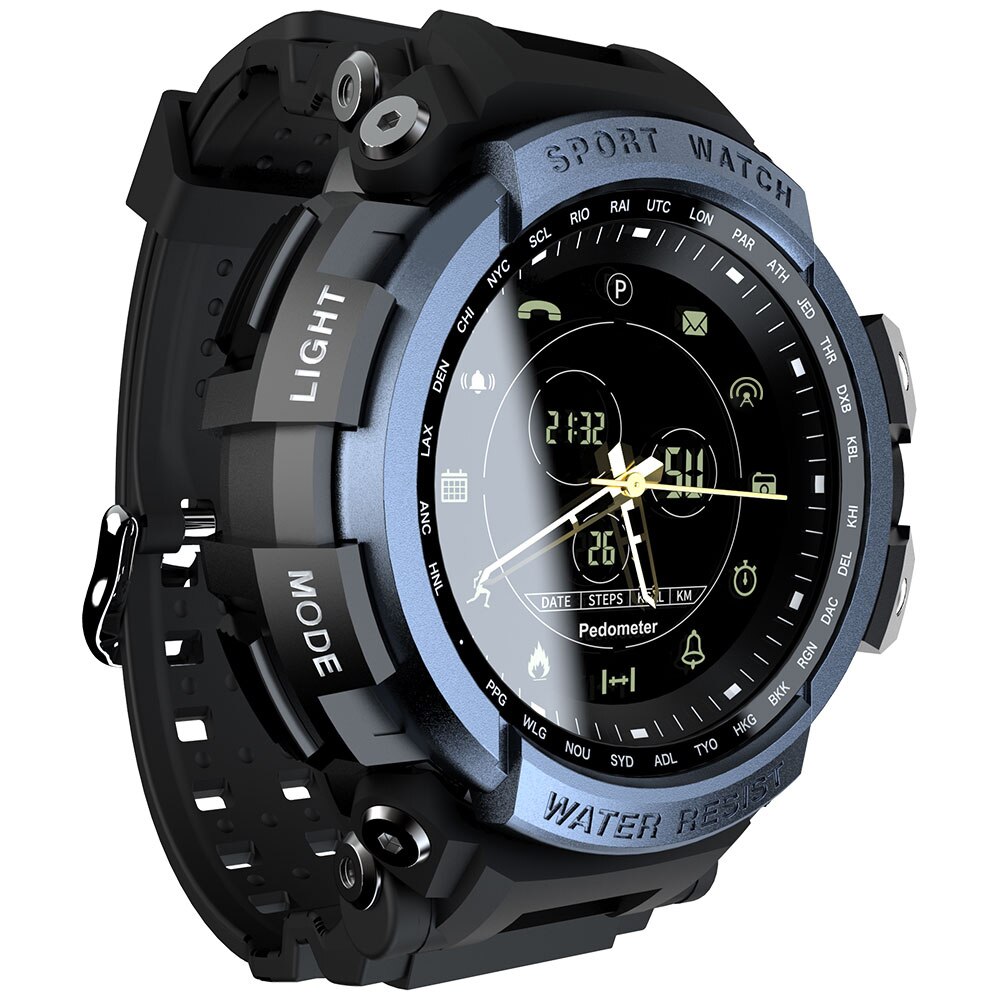 LOKMAT MK28 montre intelligente hommes horloge électronique hommes montres étanche podomètre Calories alarme sport hommes numérique Smartwatch: Blue