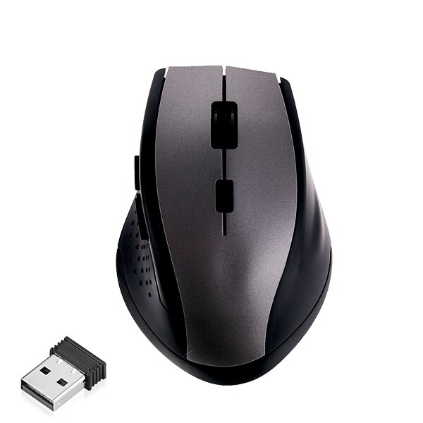 Rovtop usb trådløs mus 1200 dpi justerbar usb 3.0 modtager optisk computermus 2.4 ghz ergonomiske mus til bærbar pc mus: Grå