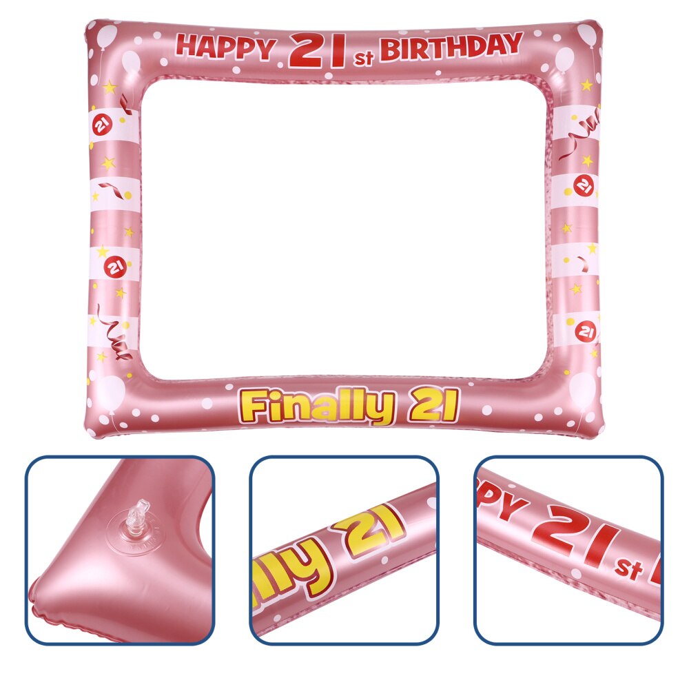 Atrezo para fotografía de de cumpleaños, portarretratos inflable, soporte para mayores de 18 años, 1 ud.: 21 years old