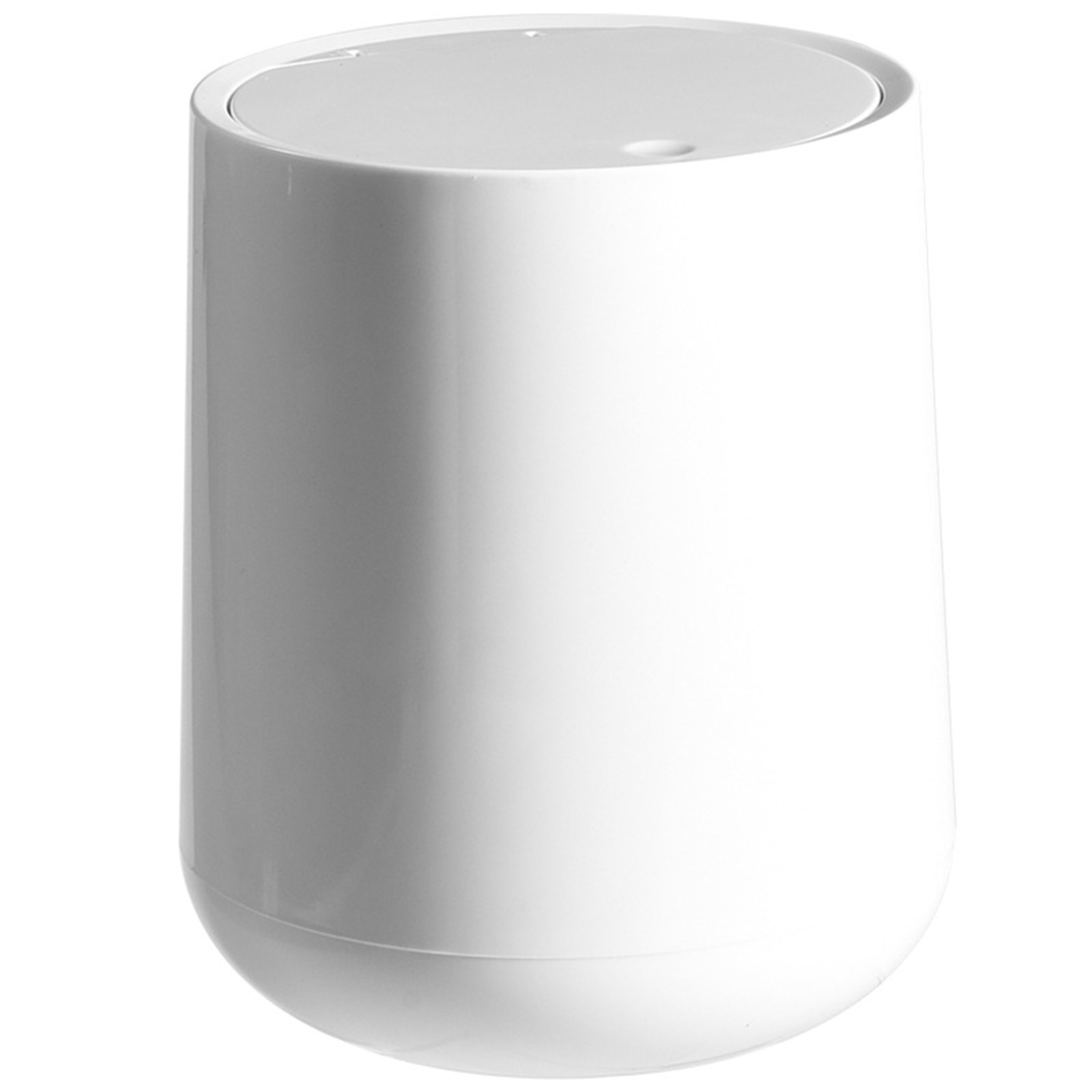 4L Small Round Plastic Trash Can Wastebasket Garbage Container Bin with Swing Top Lid for Bathrooms Kitchens Home Offices