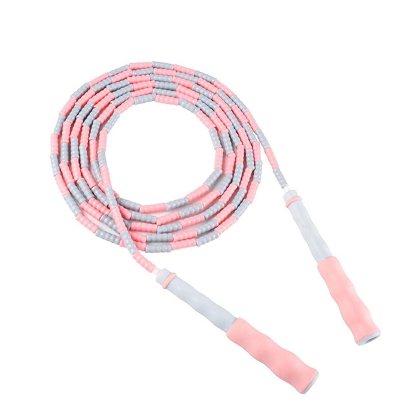 Corda di bambù per bambini esercizio di salto esercizio di esercizio corda di bambù antiscivolo regolabile portatile con manico corda di Yoga dura: 2.8m light pink