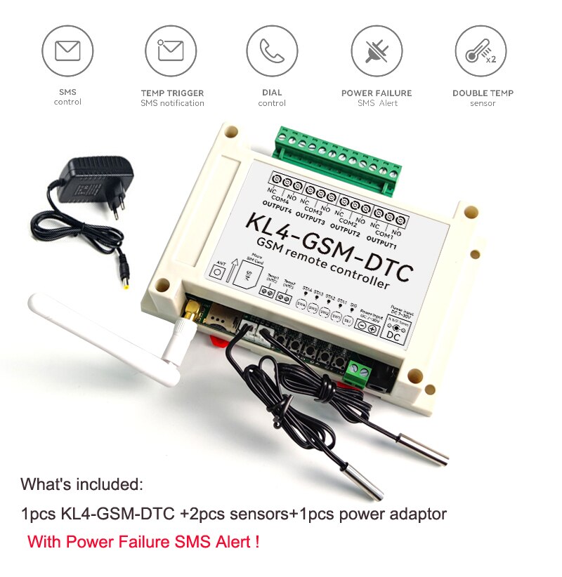 4 kanal Relais Schalter Modul GSM Alarm SMS Regler KL4-GSM Mit Stromausfall Alarm Optional für Fischteich Kultur: Bausatz3