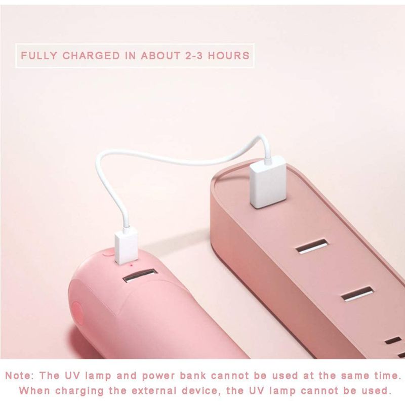 Portable UV Light Sanitizer Wand Handheld Disinfection USB Lamp Power Bank Lovely for Home Office Travel Use