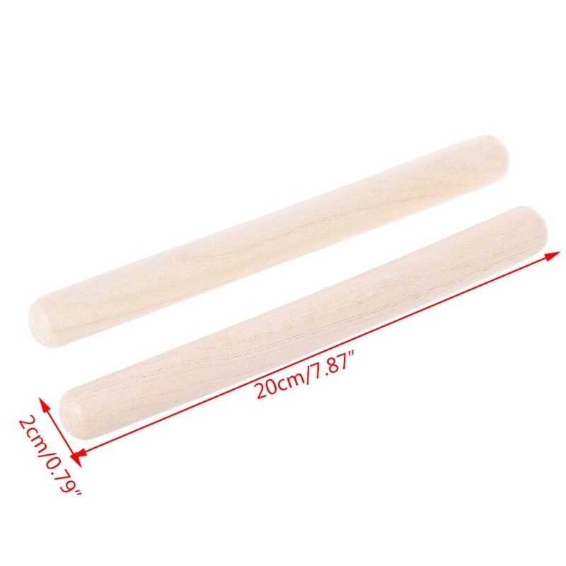 Baquetas de madera para niños, instrumento Musical de juguete de percusión de ritmo, 1 par